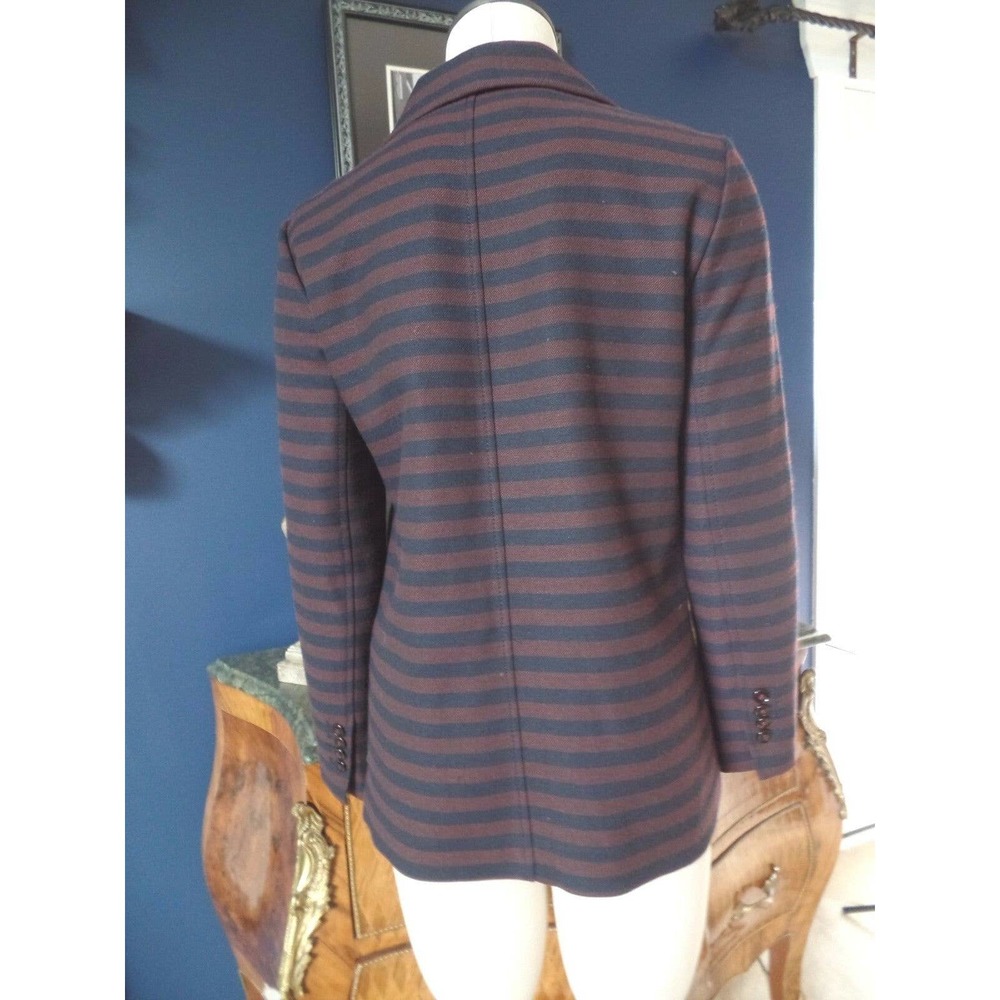 Zara Basic Stripe Double Breasted Jacket Blazer - image 4